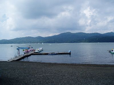 山中湖のスワンボート