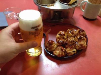 たこ焼きとビール